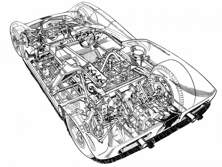Схема Lola T70 Spyder (Mk I) 1965 года  (фото 20 из 20)